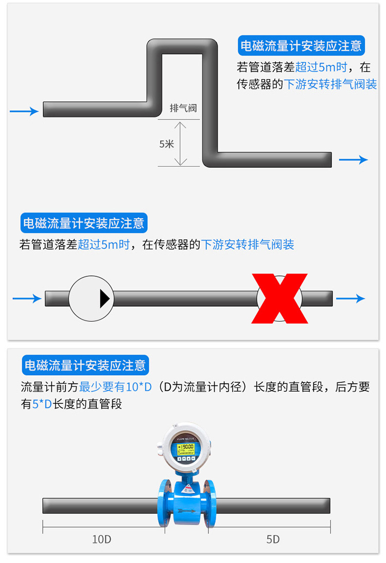 液體電磁流量計安裝注意事項