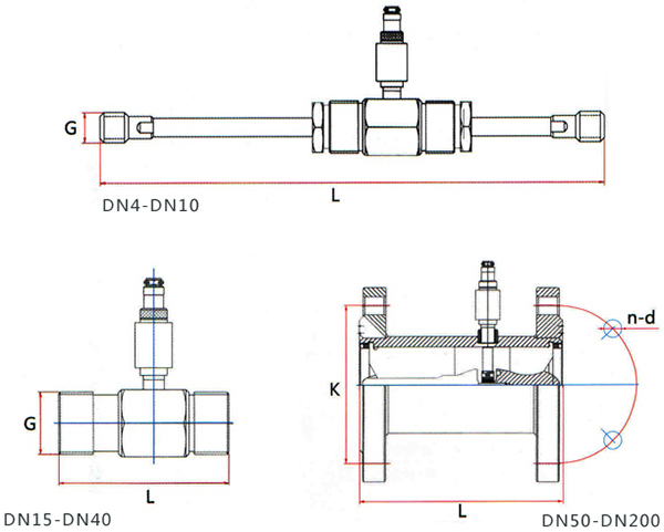 dn150液體渦輪流量計外形圖